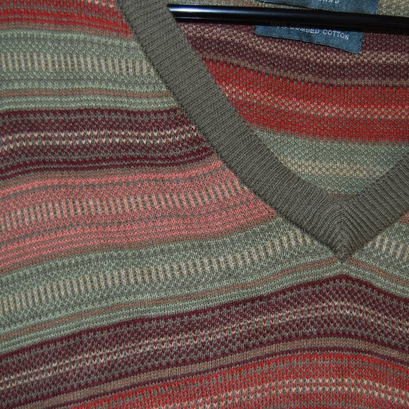 Lyle & Scott Men Sweater Casual 100% Combed Cotton Pullover size XL Striped - Picture 3 of 6